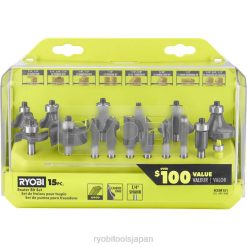 15個ルータービットセット RYOBI XJJH764 アクセサリー