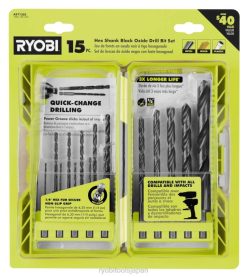 15個黒色酸化六角シャンクドリルビット RYOBI XJJH784 アクセサリー