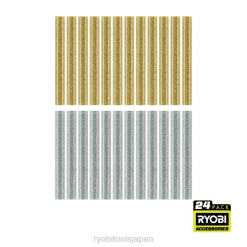 24個フルサイズのグリッター接着剤スティック RYOBI XJJH744 アクセサリー