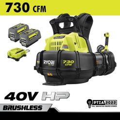 40v hp ブラシレス ウィスパー シリーズ 730 cfm バックパック ブロワー キット RYOBI XJJH301 屋外