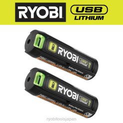 USB リチウム 2ah リチウム充電式バッテリー (2 個パック) RYOBI XJJH709 バッテリーと充電器